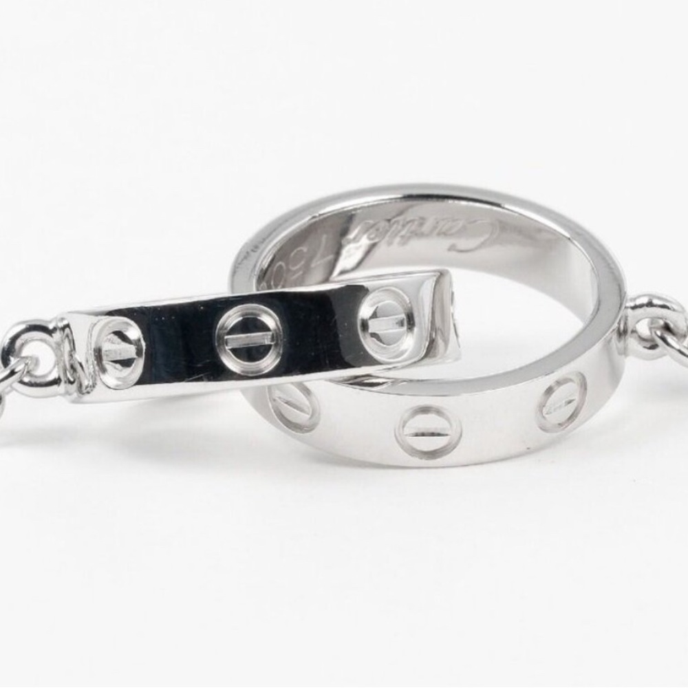 Cartier *Pristine* Interlocking Love Ring White G… - image 8